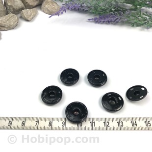 1.7 cm Çıt Çıt Siyah Renk 5'li - Thumbnail