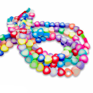 HOBİPOP - 1 Dizi Fimo Boncuk Kalp