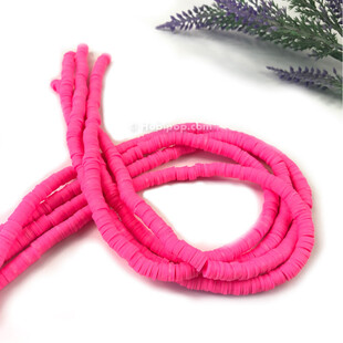 HOBİPOP - 1 Dizi Fimo Boncuk Neon Pembe