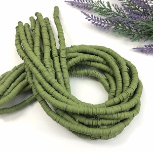 HOBİPOP - 1 Dizi Fimo Boncuk Zeytin Olive Yeşil