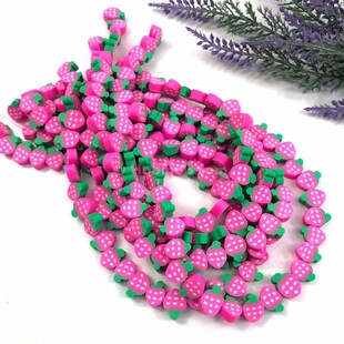 HOBİPOP - 1 Dizi Fimo Boncuk Pembe Çilek