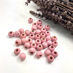 HOBİPOP - 10 mm Tahta Boncuk Vintage Pembe 50-55 Adet HOBİPOP - 10 mm Tahta Boncuk Vintage Pembe 50-55 Adet