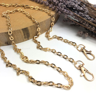 HOBİPOP - 120 cm Çanta Zinciri Zarif Oval Altın Renk HOBİPOP - 120 cm Çanta Zinciri Zarif Oval Altın Renk