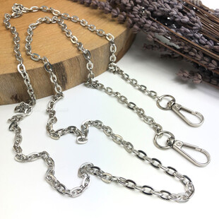 HOBİPOP - 120 cm Çanta Zinciri Zarif Oval Gümüş Renk HOBİPOP - 120 cm Çanta Zinciri Zarif Oval Gümüş Renk