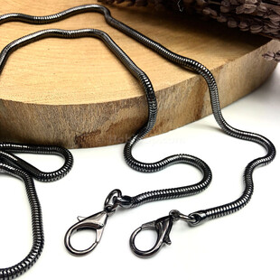 HOBİPOP - 120 cm Silindir İtalyan Çanta Zinciri Füme Renk HOBİPOP - 120 cm Silindir İtalyan Çanta Zinciri Füme Renk