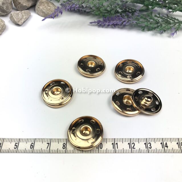 2.3 cm Çıt Çıt Gold Renk 5'li