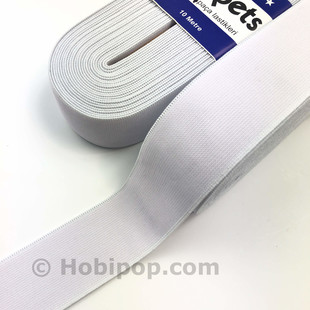 PUPPETS - 4 CM Paça ve Bel Lastiği Beyaz 10 Metrelik Top