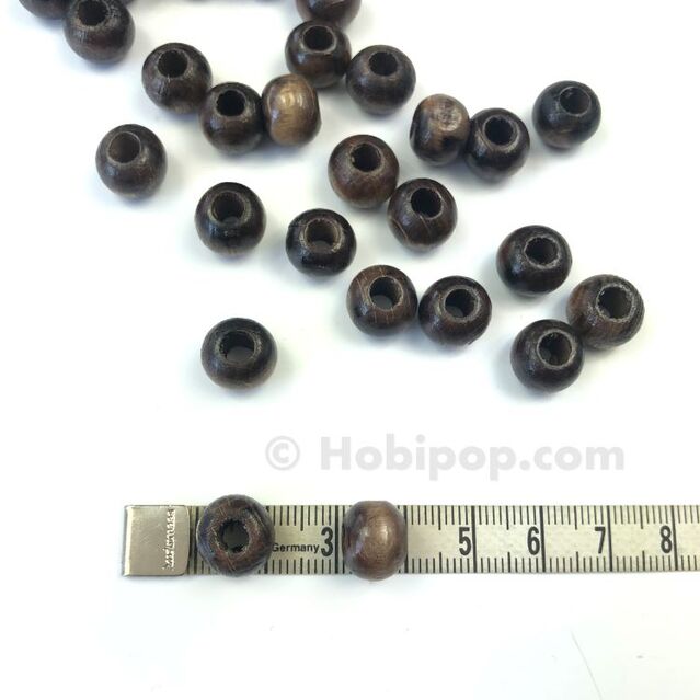 8 mm Koyu Renk Tahta Boncuk 20 Adet