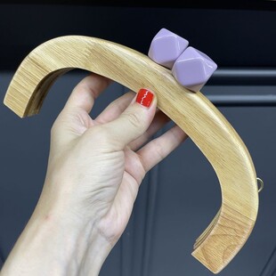 HOBİPOP - Ahşap Çanta Bursu Klipsi Oval Lila Geometrik Topuzlu 25 Cm HOBİPOP - Ahşap Çanta Bursu Klipsi Oval Lila Geometrik Topuzlu 25 Cm