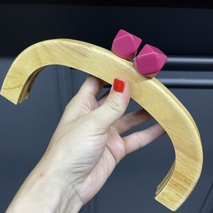 HOBİPOP - Ahşap Çanta Bursu Klipsi Oval Mürdüm Fuşya Geometrik Topuzlu 25 Cm HOBİPOP - Ahşap Çanta Bursu Klipsi Oval Mürdüm Fuşya Geometrik Topuzlu 25 Cm