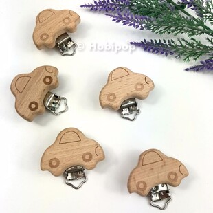 HOBİPOP - Ahşap Emzik Askısı Klipsi Araba HOBİPOP - Ahşap Emzik Askısı Klipsi Araba