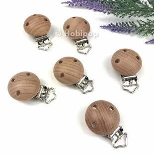 HOBİPOP - Ahşap Emzik Askısı Klipsi Ham Yuvarlak HOBİPOP - Ahşap Emzik Askısı Klipsi Ham Yuvarlak
