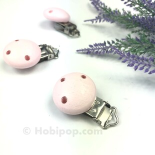 HOBİPOP - Ahşap Emzik Askısı Klipsi Pembe HOBİPOP - Ahşap Emzik Askısı Klipsi Pembe