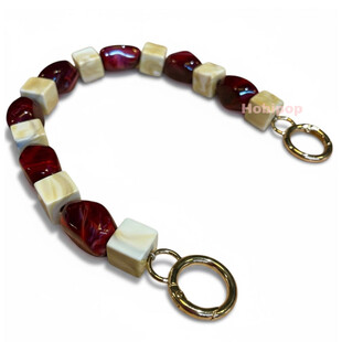 HOBİPOP - Akrilik Boncuklu Çanta Sapı Küp Bejli Bordolu HOBİPOP - Akrilik Boncuklu Çanta Sapı Küp Bejli Bordolu