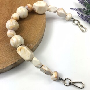 HOBİPOP - Akrilik Boncuklu Çanta Sapı Naturel HOBİPOP - Akrilik Boncuklu Çanta Sapı Naturel