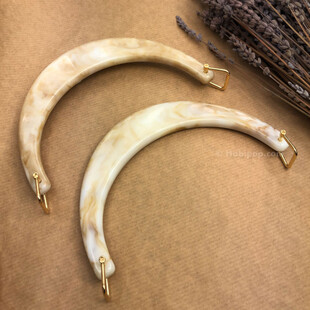 HOBİPOP - Akrilik Çanta Sapı Ay Model Mermer Desen Kapiçino HOBİPOP - Akrilik Çanta Sapı Ay Model Mermer Desen Kapiçino