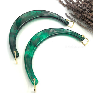 HOBİPOP - Akrilik Çanta Sapı Ay Model Zümrüt Renk HOBİPOP - Akrilik Çanta Sapı Ay Model Zümrüt Renk