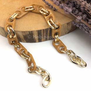 HOBİPOP - Akrilik Çanta Zinciri Taba Gold Zincirli HOBİPOP - Akrilik Çanta Zinciri Taba Gold Zincirli