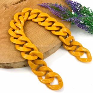 HOBİPOP - Akrilik Zincir Çanta Sapı Hardal HOBİPOP - Akrilik Zincir Çanta Sapı Hardal