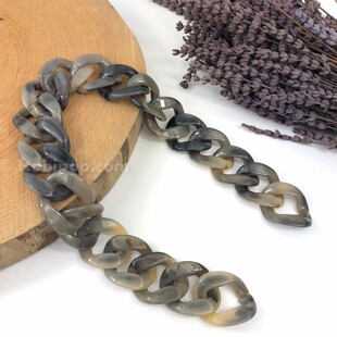 HOBİPOP - Akrilik Zincir Çanta Sapı Naturel Vizonlu Grili  HOBİPOP - Akrilik Zincir Çanta Sapı Naturel Vizonlu Grili