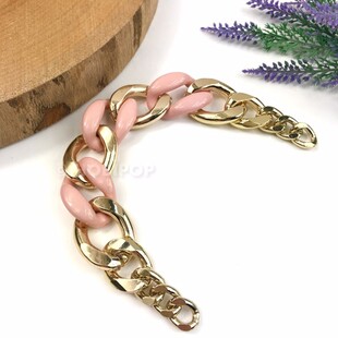 HOBİPOP - Akrilik Zincirli Çanta Sapı Pudra HOBİPOP - Akrilik Zincirli Çanta Sapı Pudra