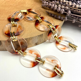 HOBİPOP - Akrilik Zincirli Çanta Sapı Şeffaf Kehribar HOBİPOP - Akrilik Zincirli Çanta Sapı Şeffaf Kehribar