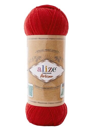 Alize Süperwash Artisan Örgü İpi 56 Kırmızı