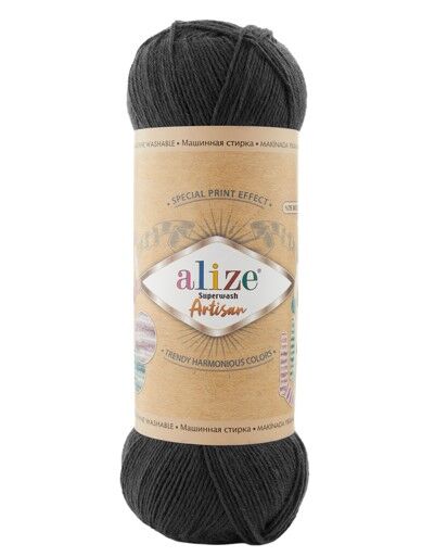 Alize Süperwash Artisan Örgü İpi 60 Siyah