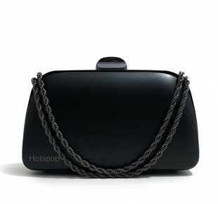 HOBİPOP - Astarsız Tel Kırma Çanta Kalıbı Abiye Çanta Kalıp 134 Füme Antrasit Renk