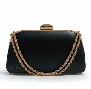 HOBİPOP - Astarsız Tel Kırma Çanta Kalıbı Abiye Çanta Kalıp 134 Gold Renk