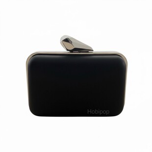 HOBİPOP - Astarsız Tel Kırma Çanta Kalıbı Abiye Çanta Kalıp Mini Dikdörtgen Gümüş Renk