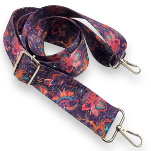 HOBİPOP - Ayarlanabilir Kolon Çanta Sapı Morlu Çiçek