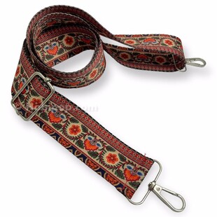 HOBİPOP - Ayarlanabilir Kolon Desenli Çanta Sapı Turuncu Çiçekli HOBİPOP - Ayarlanabilir Kolon Desenli Çanta Sapı Turuncu Çiçekli