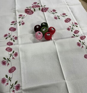 HOBİPOP - Baskılı Etamin Seccade Kiti Yaban Gülü Pembe HOBİPOP - Baskılı Etamin Seccade Kiti Yaban Gülü Pembe