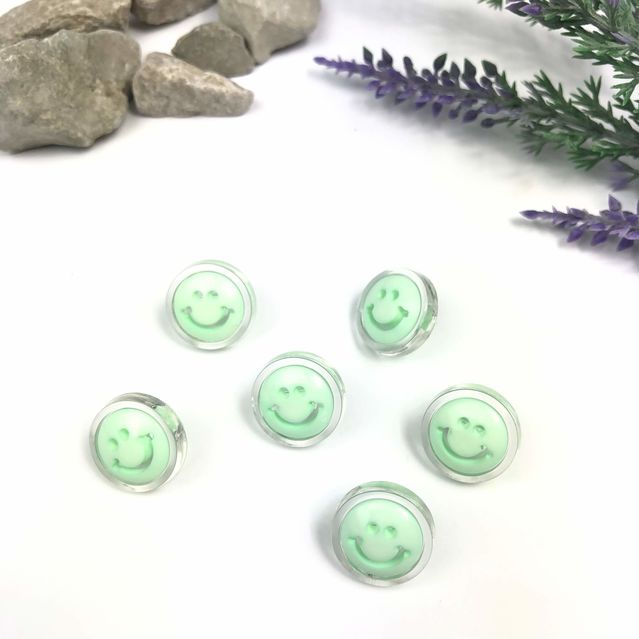 Bebe Düğme 6 lı Paket Gülen Yüz Mint Yeşil