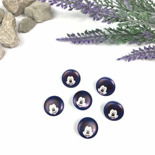 HOBİPOP - Bebe Düğme 1 Adet Mickey Mause Lacivert