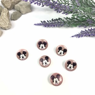 HOBİPOP - Bebe Düğme 1 Adet Mickey Mause Vizon