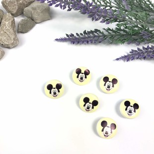 HOBİPOP - Bebe Düğme 1 Adet Mickey Mause Sarı