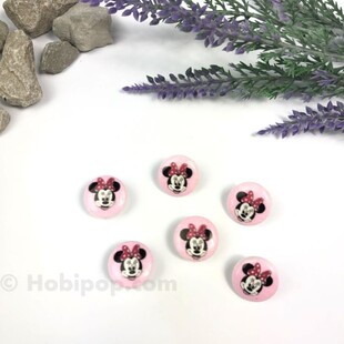 HOBİPOP - Bebe Düğme 1 Adet Mini Mause Pembe HOBİPOP - Bebe Düğme 1 Adet Mini Mause Pembe