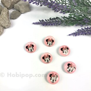 HOBİPOP - Bebe Düğme 1 Adet Mini Mause Pudra HOBİPOP - Bebe Düğme 1 Adet Mini Mause Pudra