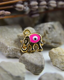 HOBİPOP - Bileklik ve Kolye Ucu Fil Fuşya