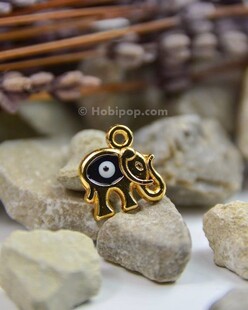 HOBİPOP - Bileklik ve Kolye Ucu Fil Siyah