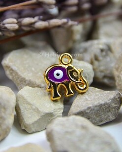 HOBİPOP - Bileklik ve Kolye Ucu Fil Mor