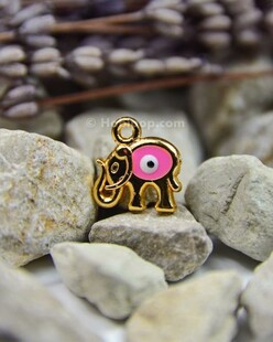 HOBİPOP - Bileklik ve Kolye Ucu Fil Pembe