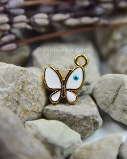 HOBİPOP - Bileklik ve Kolye Ucu Kelebek Beyaz