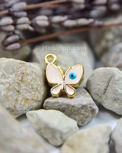 HOBİPOP - Bileklik ve Kolye Ucu Kelebek Krem