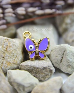 HOBİPOP - Bileklik ve Kolye Ucu Kelebek Lila