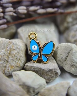 HOBİPOP - Bileklik ve Kolye Ucu Kelebek Mavi