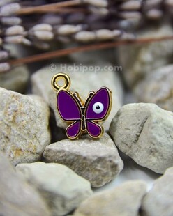 HOBİPOP - Bileklik ve Kolye Ucu Kelebek Mor