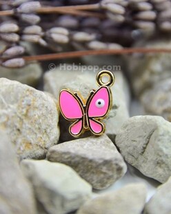 HOBİPOP - Bileklik ve Kolye Ucu Kelebek Pembe